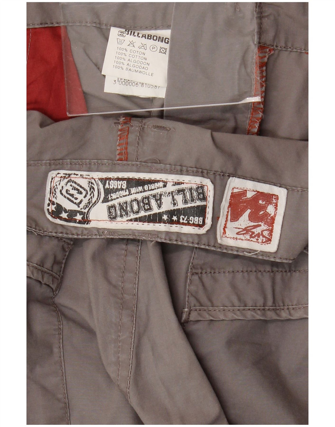 BILLABONG Mens Cargo Bermuda Shorts W34 Large Grey Cotton