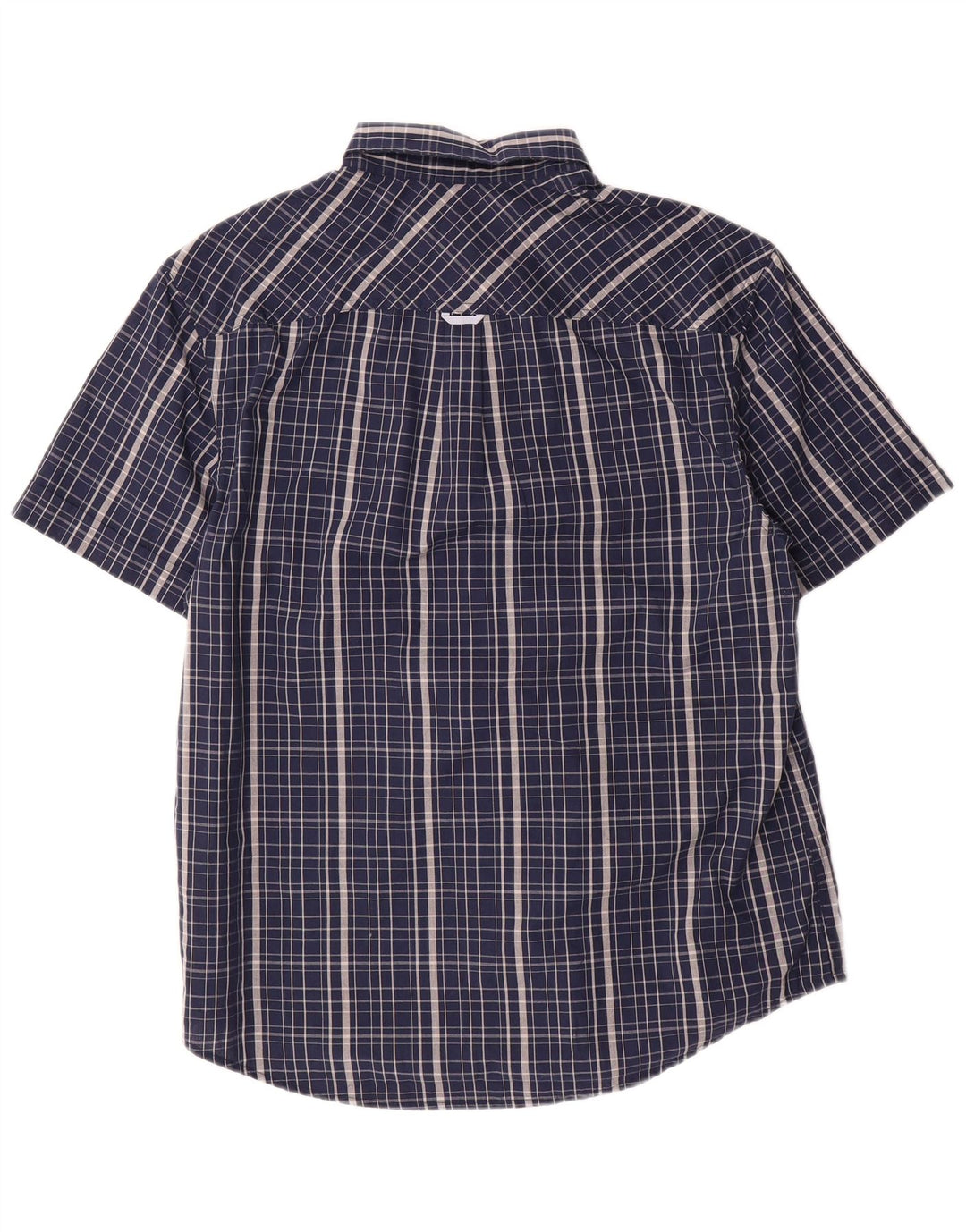 Penguin Mens Heritage Slim Fit Short Sleeve Shirt Large Navy Blue Check