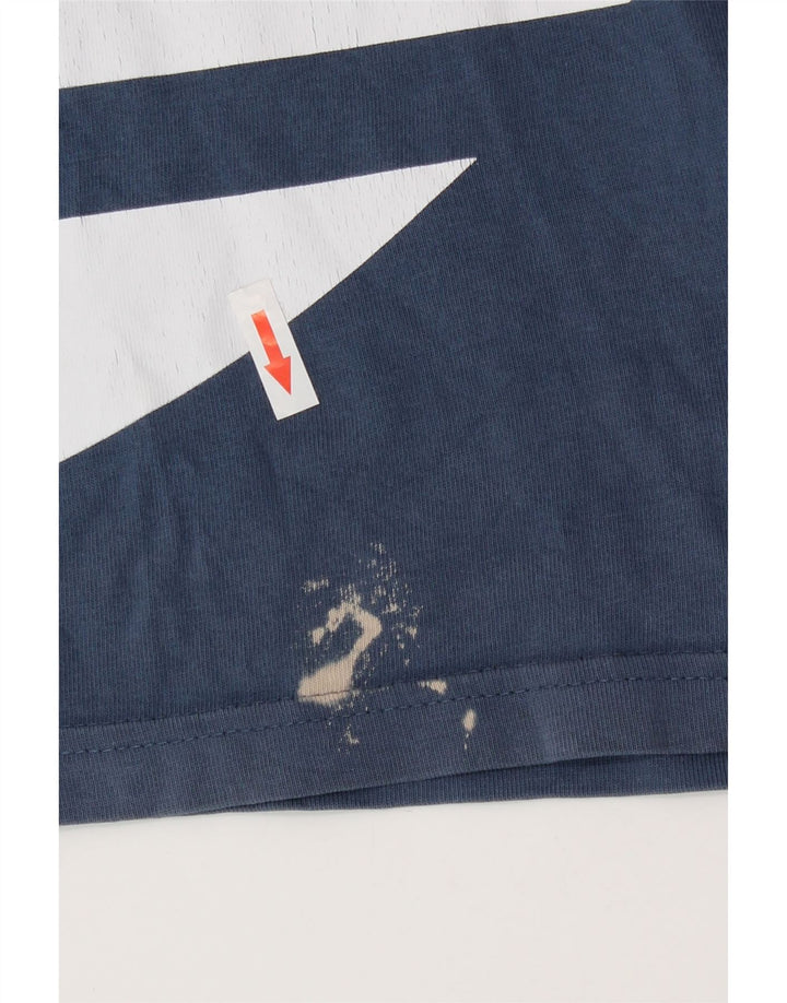 Adidas Mens Graphic T-Shirt Top Medium Blue Cotton