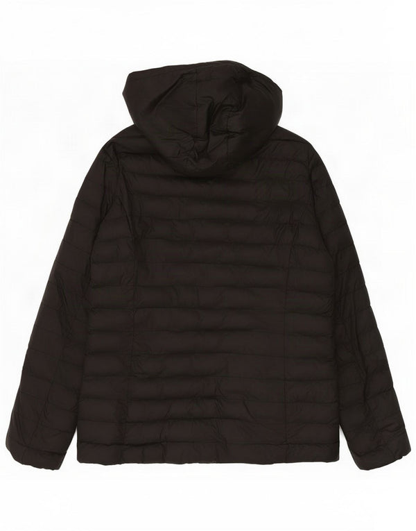 Emporio Armani Womens Hooded Padded Jacket UK 20 2XL Black Polyester