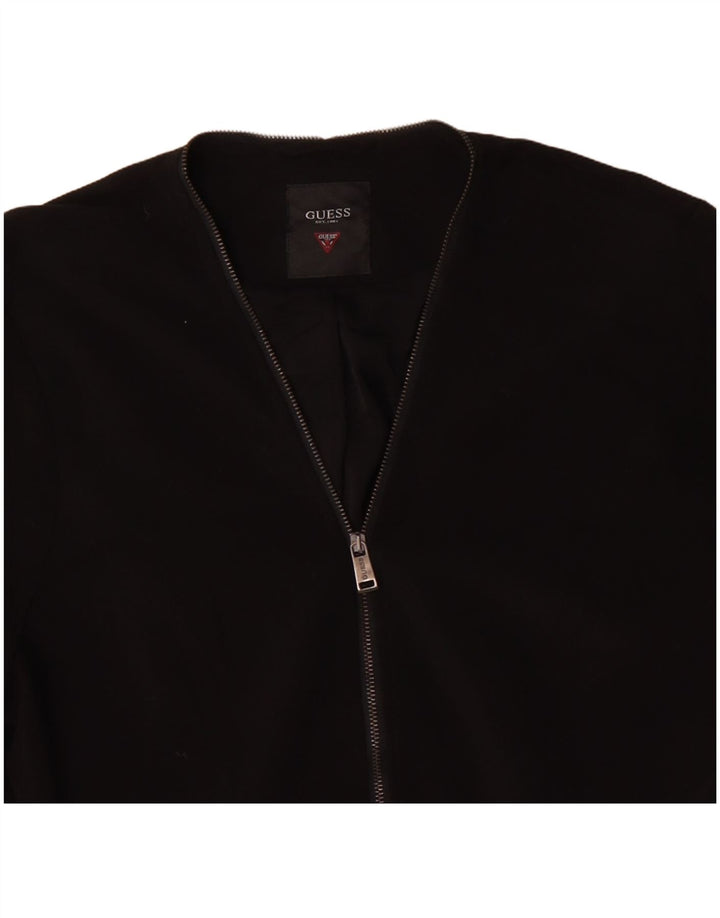 GUESS Womens Blazer Jacket UK 16 Large Black Polyester