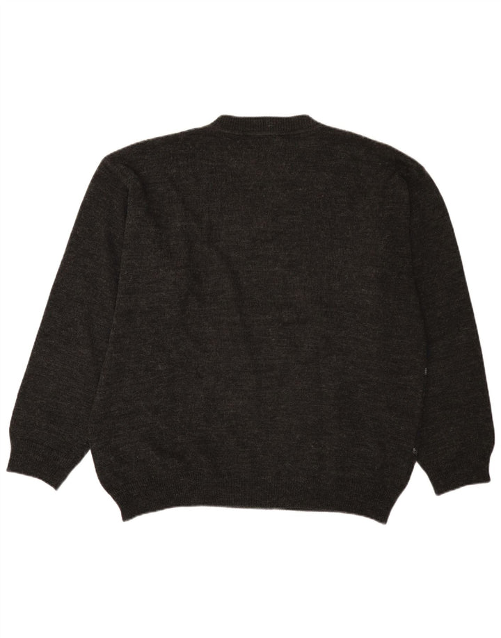 BEXLEYS Mens Crew Neck Jumper Sweater XL Grey Striped Polyacrylic