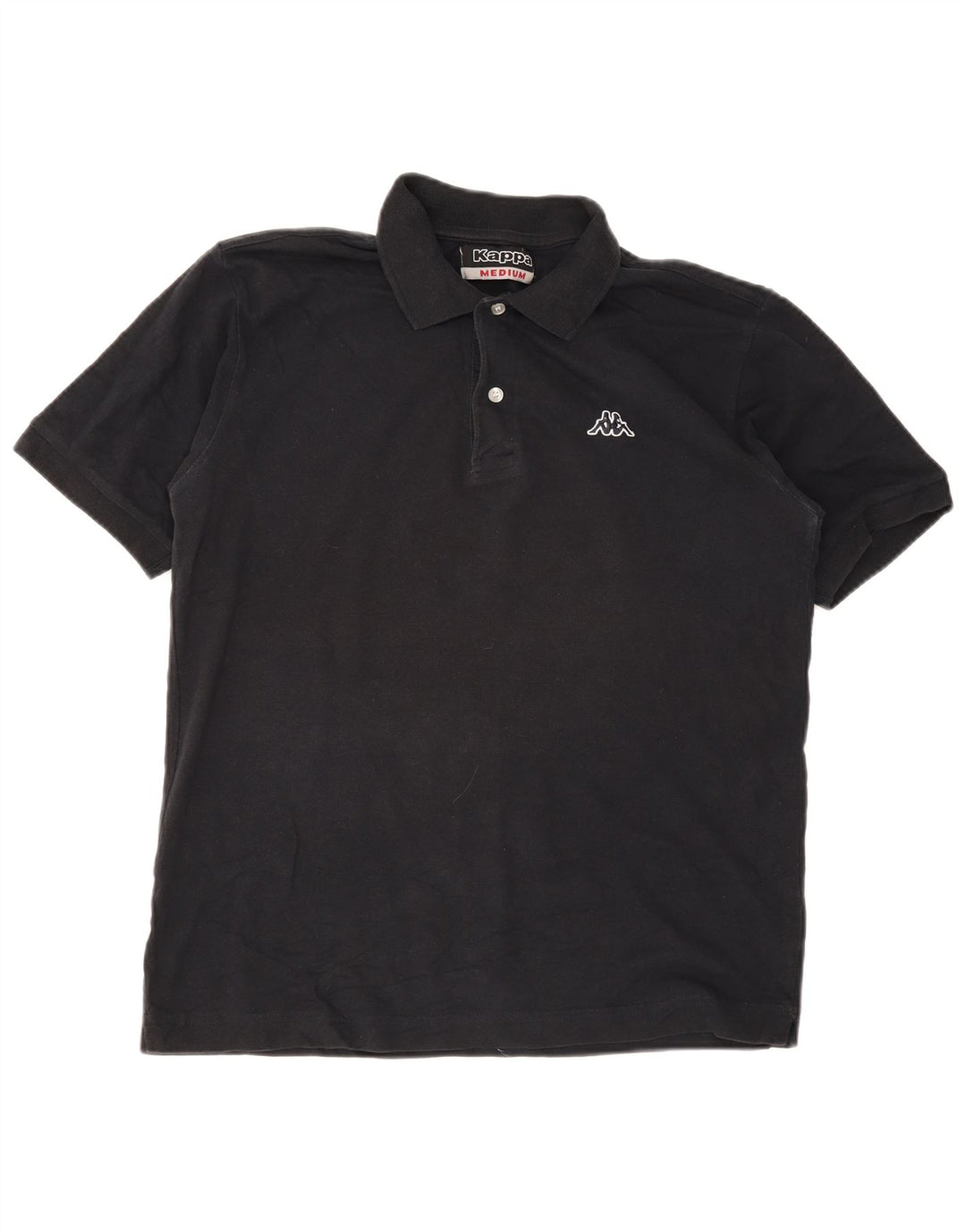 Kappa Mens Polo Shirt Medium Black Cotton