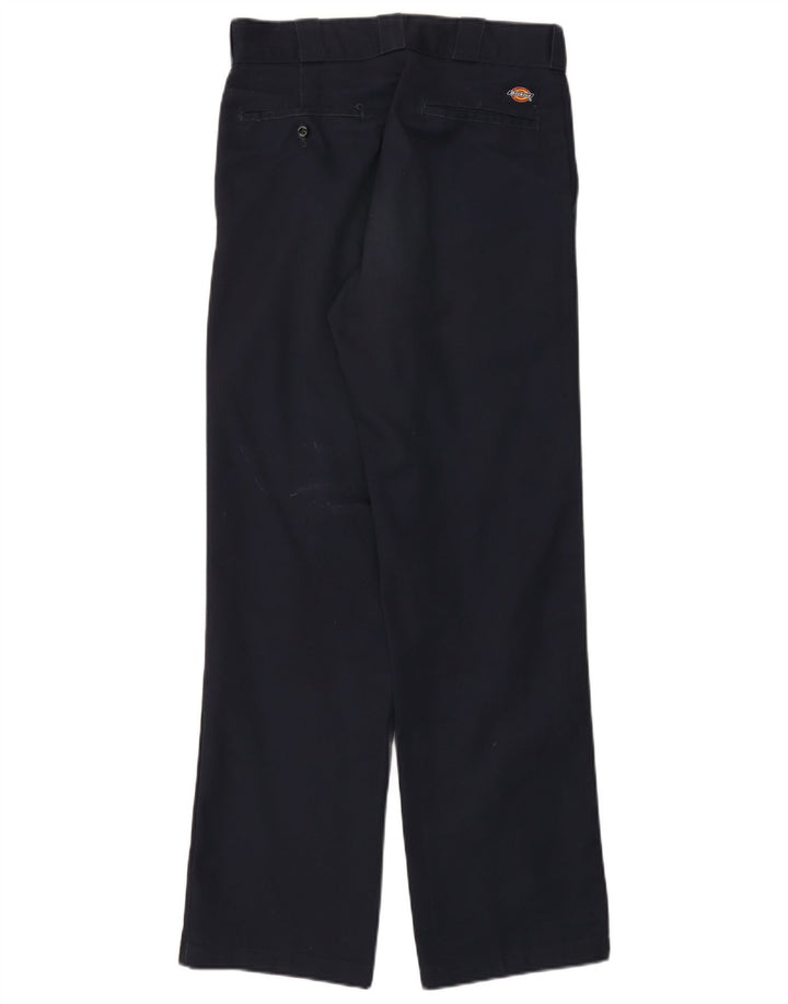 DICKIES Mens Straight Chino Trousers W30 L32 Navy Blue Polyester