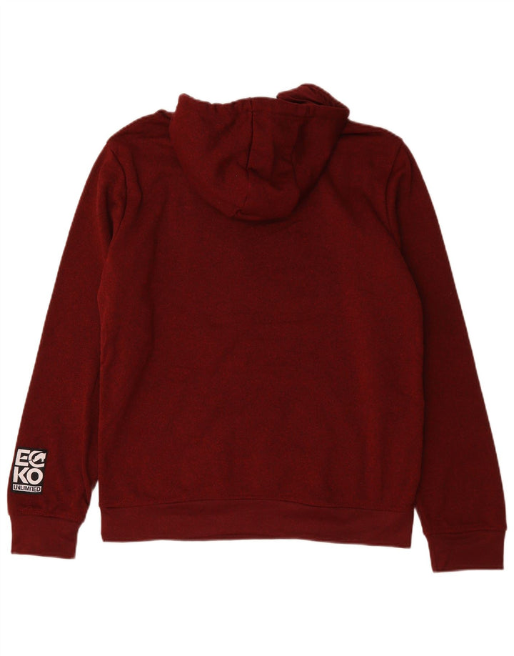 Ecko Unltd Mens Graphic Hoodie Jumper Small Burgundy Polyester