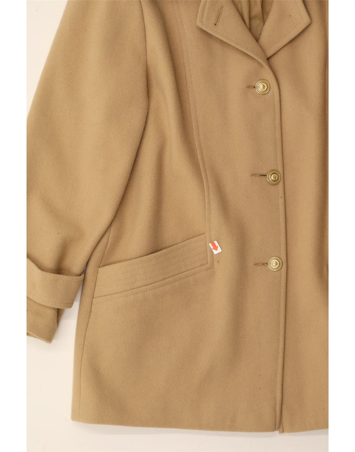 VINTAGE Womens Overcoat UK 12 Medium  Beige New Wool Vintage Vintage and Second-Hand Vintage from Messina Hembry 