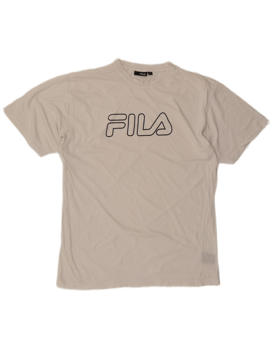 FILA Mens Graphic T-Shirt Top XL White Cotton