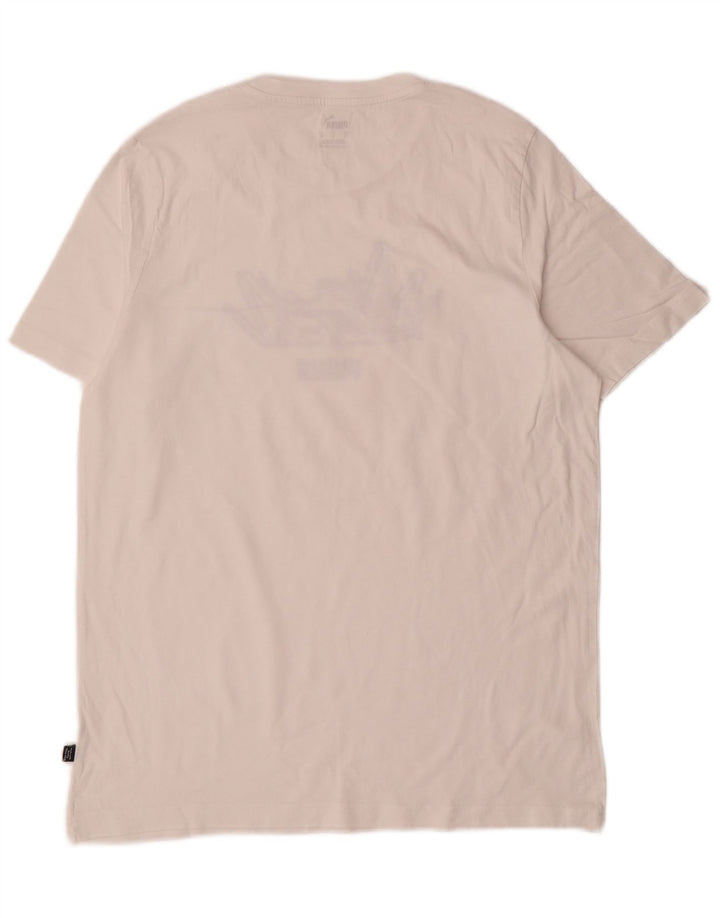 Puma Mens Graphic T-Shirt Top Medium White