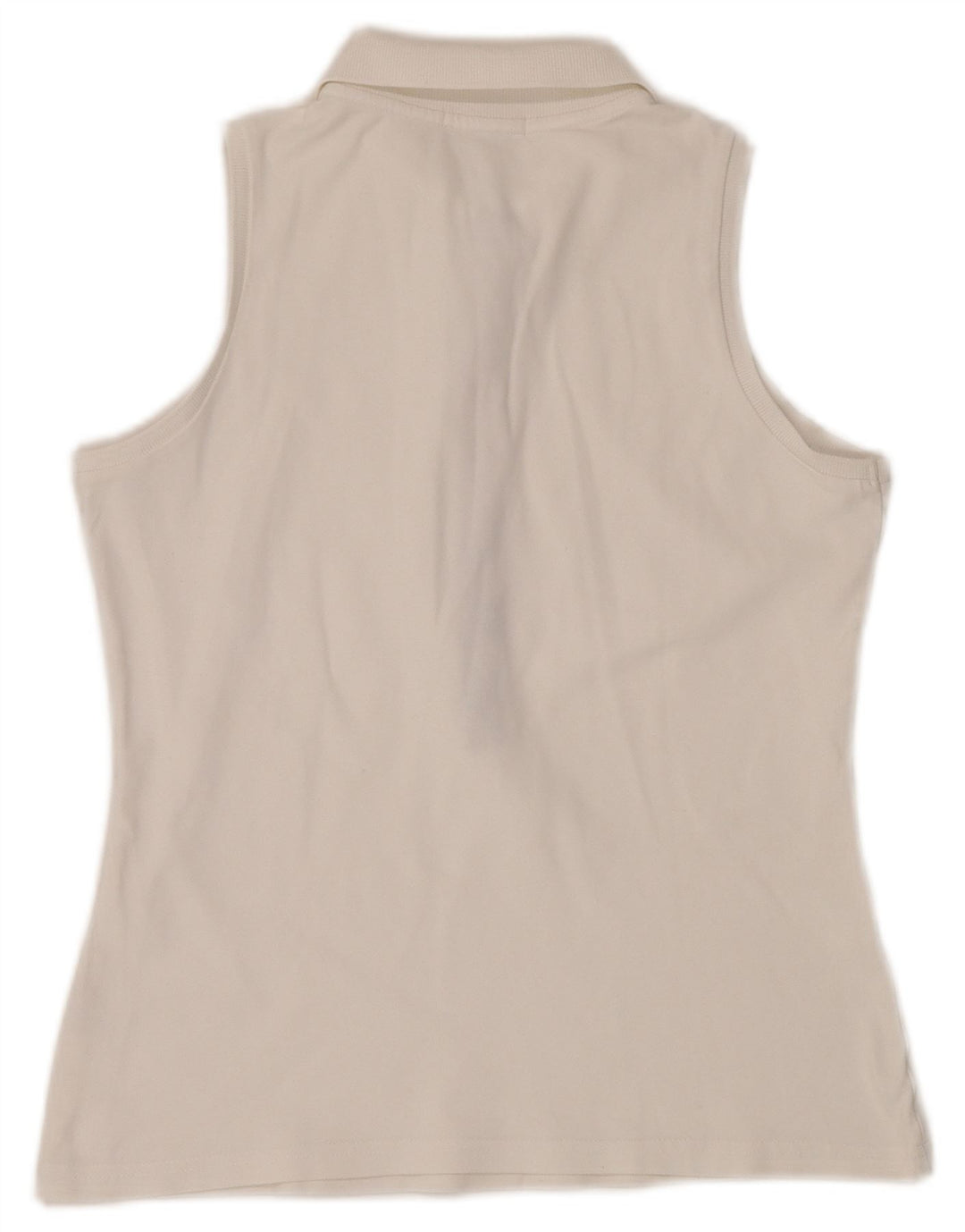 BURBERRY Womens BRIT Sleeveless Polo Shirt UK 12 Medium White