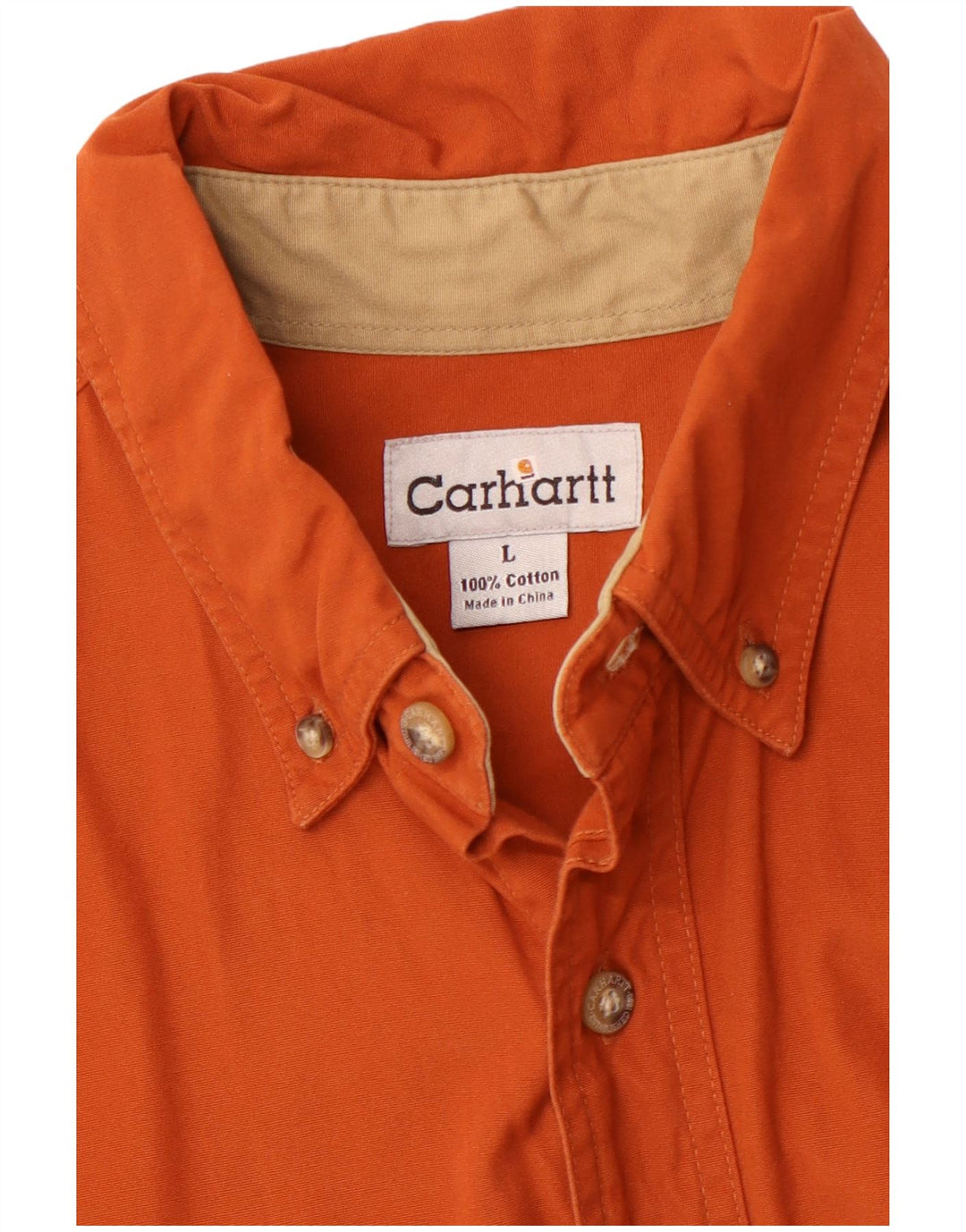 CARHARTT Mens Shirt Large Orange Cotton