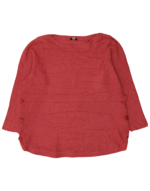 M&Co Womens 3/4 Sleeve Boat Neck Jumper Sweater UK 20 2XL Red Acrylic