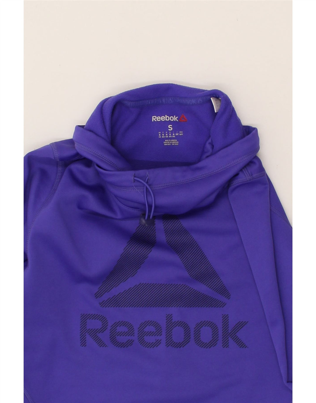 REEBOK Womens Graphic Sweatshirt Jumper UK 8/10 Small Purple Polyester Vintage Reebok and Second-Hand Reebok from Messina Hembry 