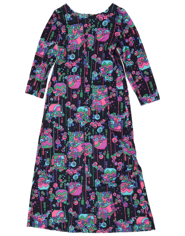 Vintage Womens Maxi A-Line Dress IT 44 Medium Multicoloured Floral Retro