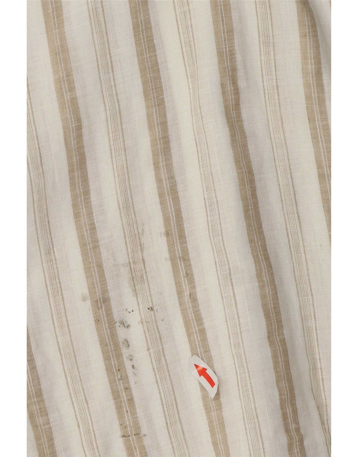 Seventy Womens Blouse Top IT 46 Large White Striped Linen