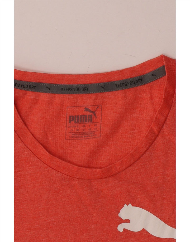 Puma Womens Graphic T-Shirt Top UK 14 Large Orange
