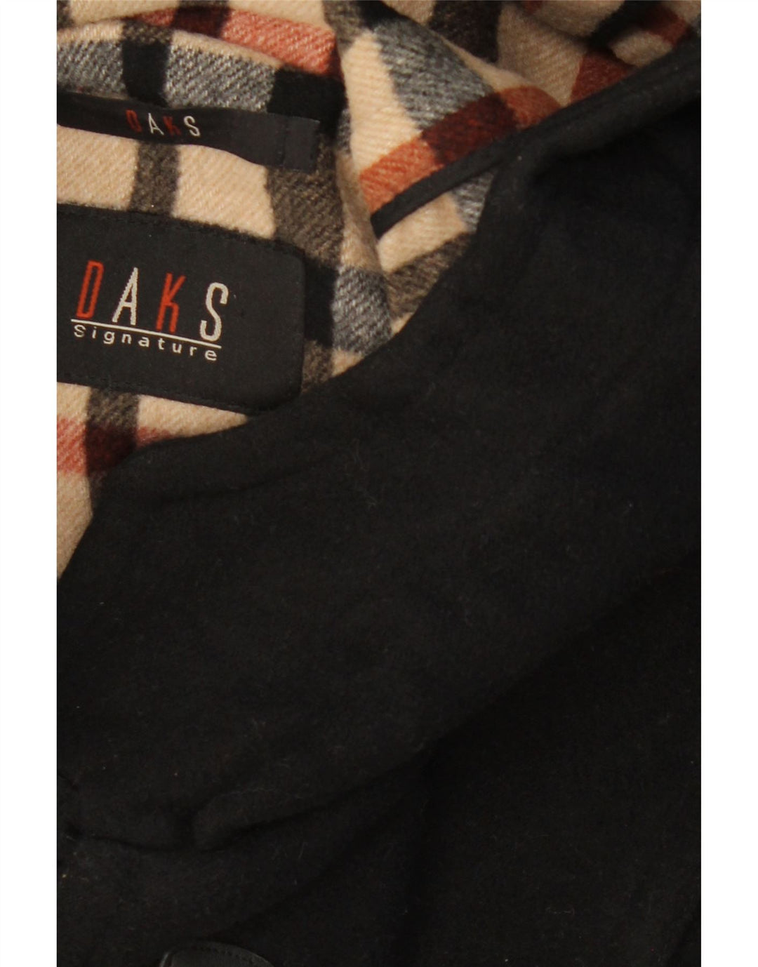 DAKS Womens Hooded Duffle Coat UK 16 Large Black