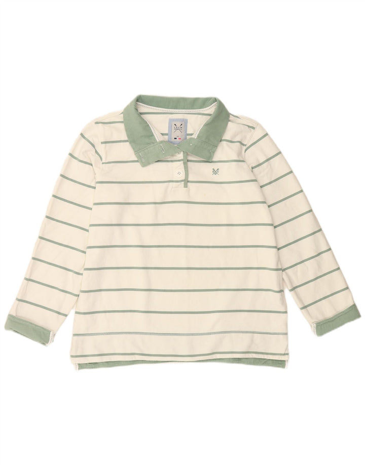 CREW CLOTHING Womens Sweatshirt Jumper UK 16 Large  White Striped