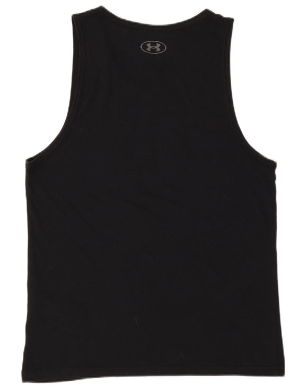 UNDER ARMOUR Mens Heat Gear Graphic Vest Top Medium Black Cotton