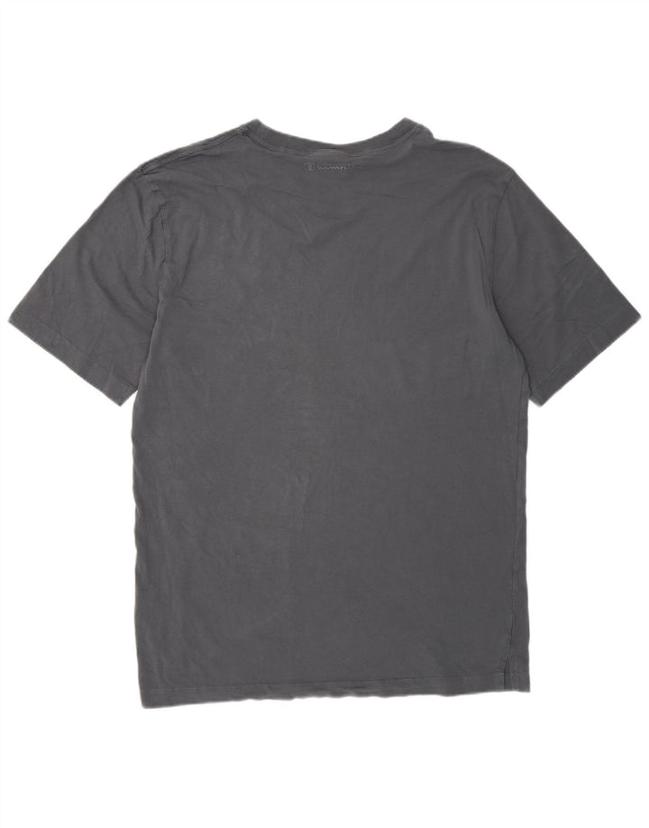 Champion Mens Regular T-Shirt Top Large Grey Cotton