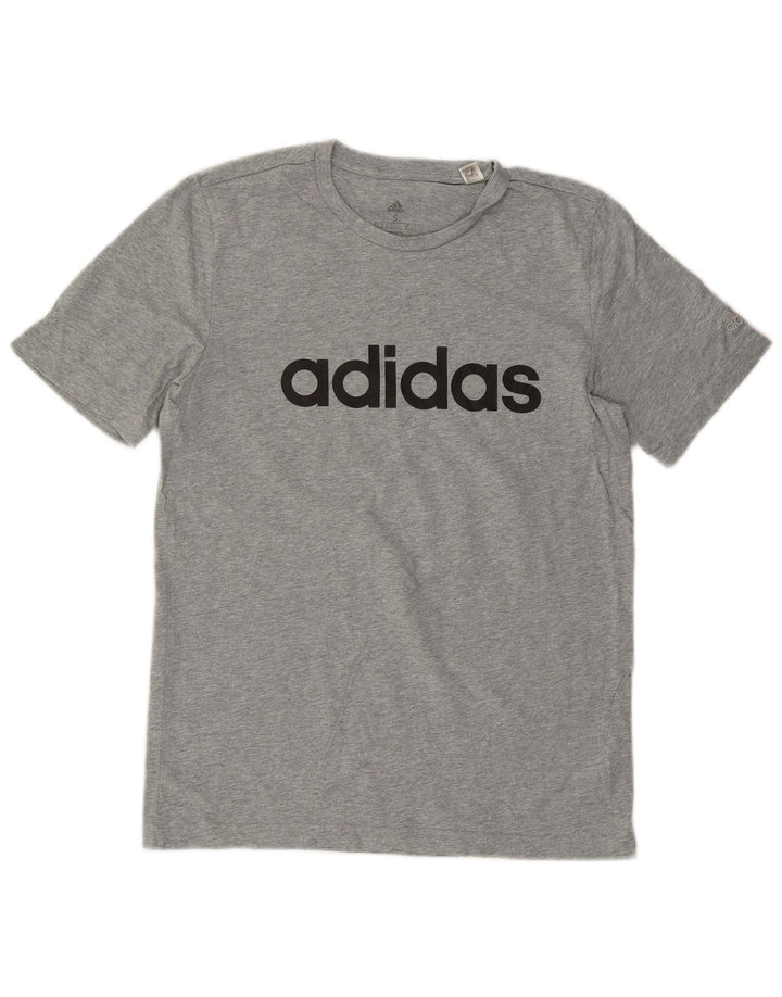 ADIDAS Mens Graphic T-Shirt Top Small Grey Cotton