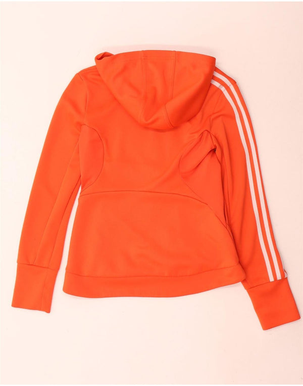 Adidas Womens Clima 365 Zip Hoodie Sweater UK 12 Medium Orange Polyester