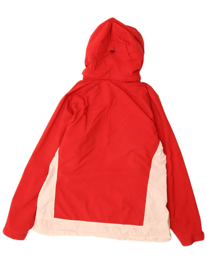 HELLY HANSEN Womens Hooded Rain Jacket UK 18 XL Red Colourblock Polyester