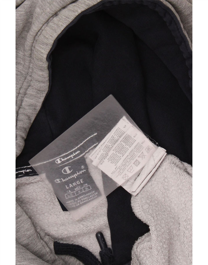 Champion Mens Hoodie Jumper Large Grey Cotton