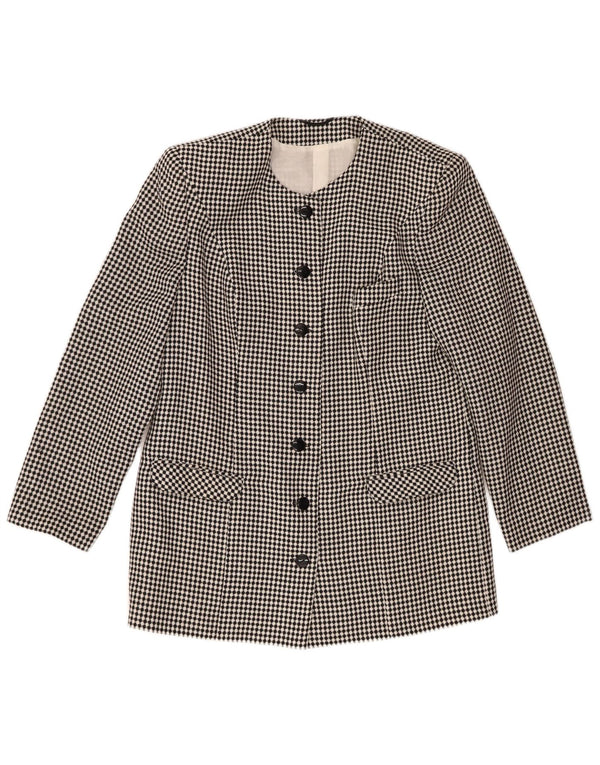 Vintage Womens 7 button Blazer Jacket IT 44 Medium Black Spotted Polyester