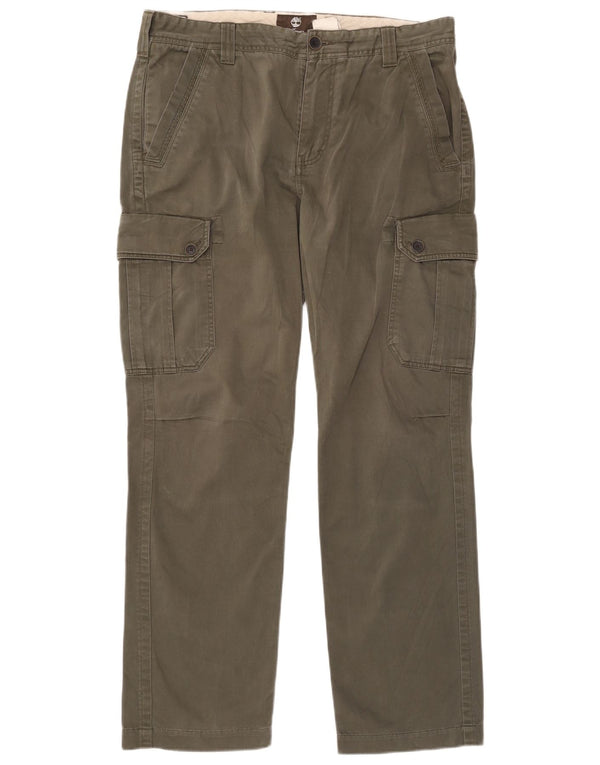 Timberland Mens Earthkeepers Straight Cargo Trousers W35 L31 Khaki Cotton
