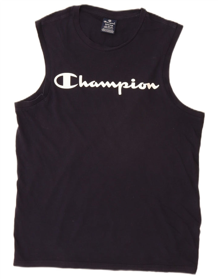 Champion Mens Graphic Vest Top Medium Navy Blue