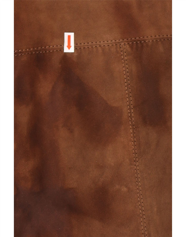 STRONG & FISHER LTD Womens Vintage Suede Overcoat UK 18 XL Brown Classic