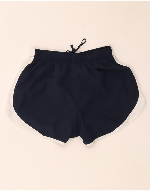 Nike Womens Dri Fit Sport Shorts UK 10 Small Navy Blue Colourblock