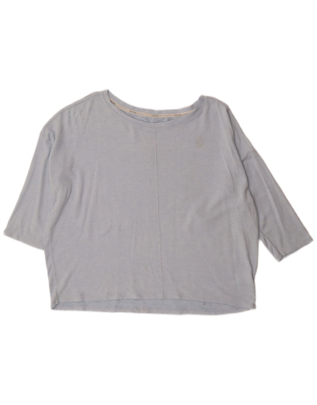Calvin Klein Womens Oversized Top 3/4 Sleeve UK 18 XL Blue Viscose