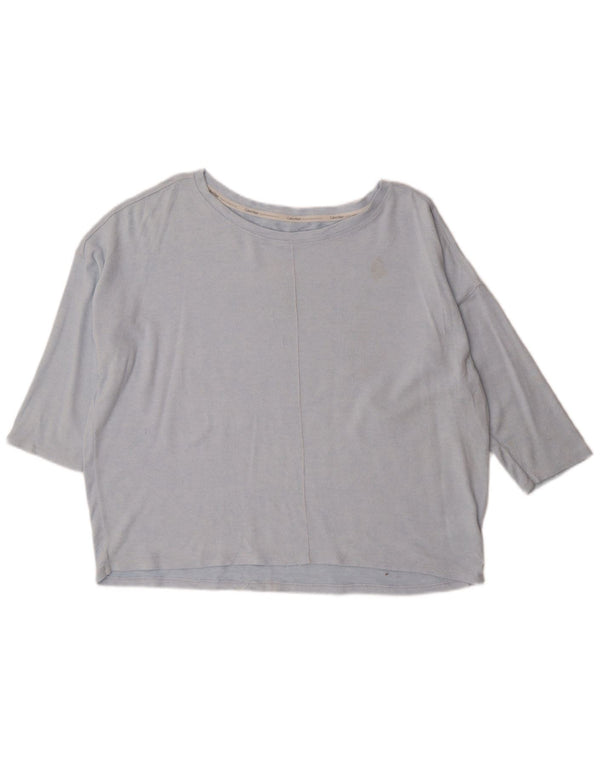 Calvin Klein Womens Oversized Top 3/4 Sleeve UK 18 XL Blue Viscose