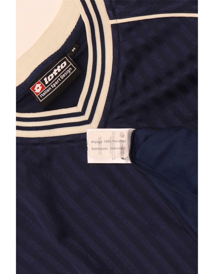 Lotto Mens T-Shirt Top Medium Navy Blue Colourblock Polyester