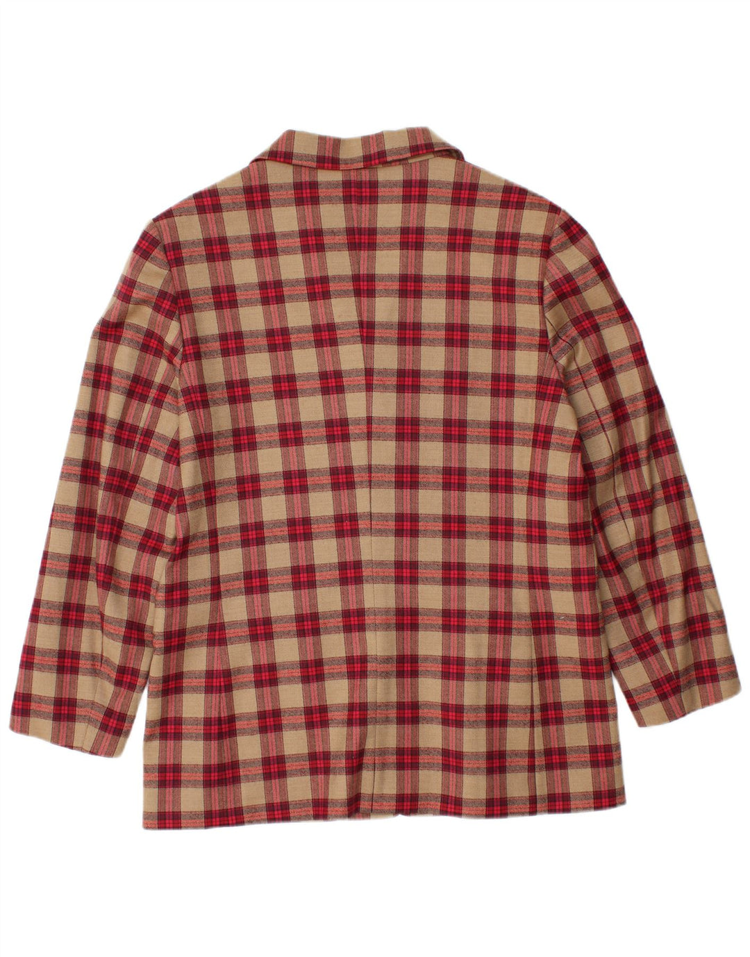 VINTAGE Womens 3 Button Blazer Jacket IT 48 XL Red Check Wool