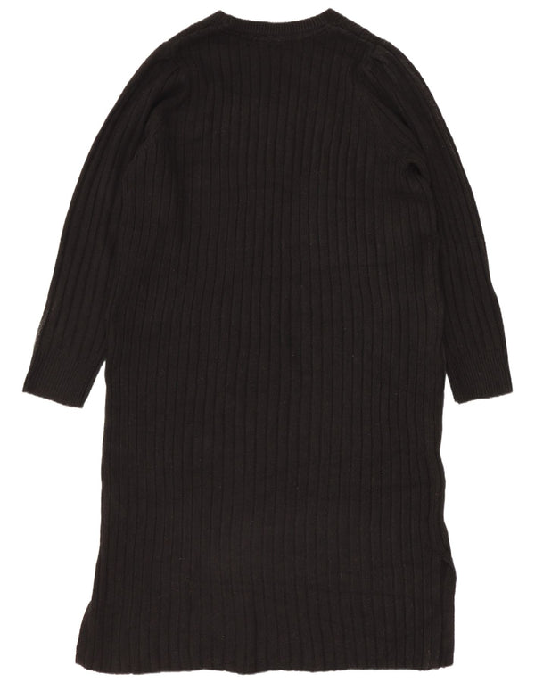 John Lewis Womens Long Sleeve Oversized Jumper Dress UK 14 Medium Black