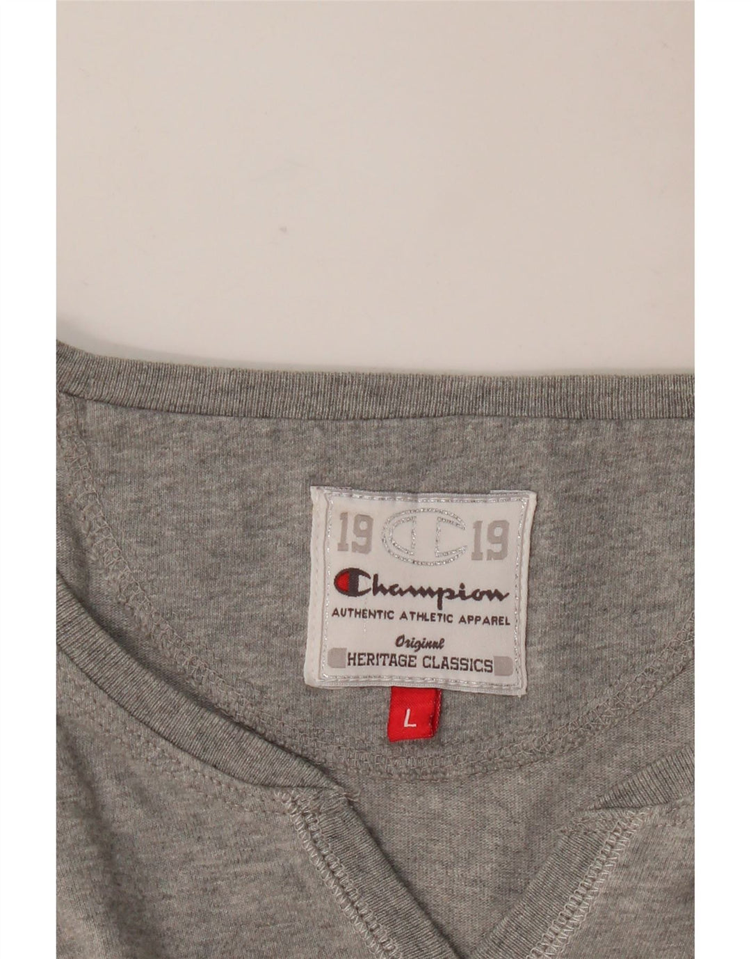 Champion Womens Heritage Classics Graphic Top Long Sleeve UK 14 Large Grey