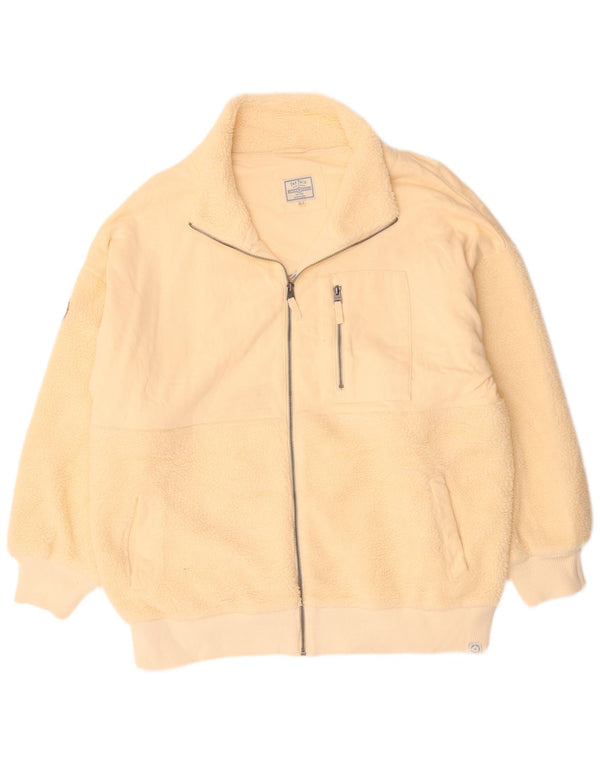 Fat Face Womens Fleece Jacket UK 18 XL Off White Polyester