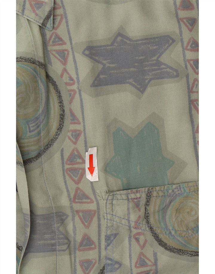 Azzurra Mens Shirt Large Green Geometric