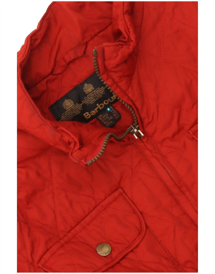 Barbour Womens Quilted Jacket UK 14 Large Red Polyester
