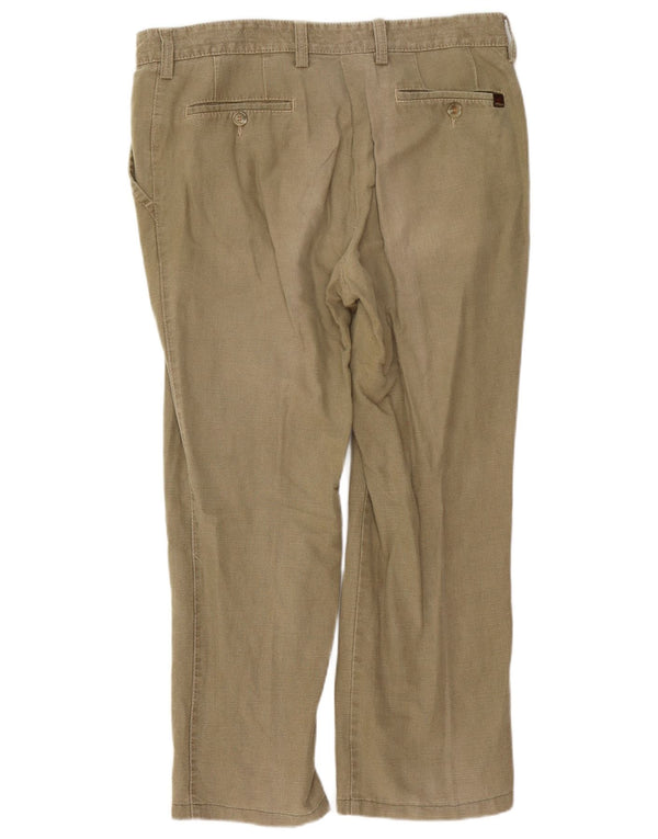 CAMEL ACTIVE Mens Straight Chino Trousers W36 L27 Khaki Cotton