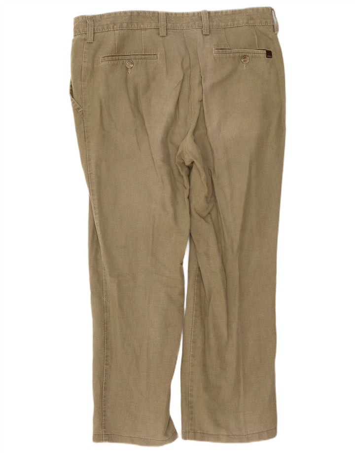 CAMEL ACTIVE Mens Straight Chino Trousers W36 L27 Khaki Cotton
