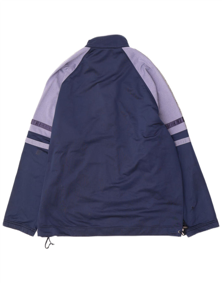 ASICS Mens Graphic Tracksuit Top Jacket XL Navy Blue Colourblock