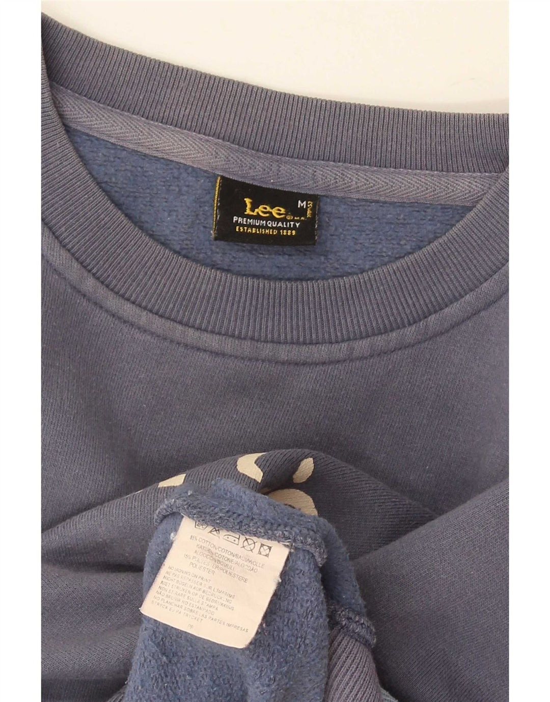 Lee Womens Graphic Sweatshirt Jumper UK 14 Medium Navy Blue Colourblock