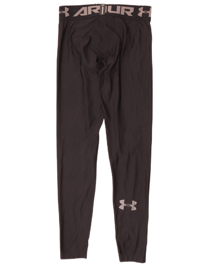 Under Armour Boys Graphic Leggings 9-10 Years Medium Black Polyester