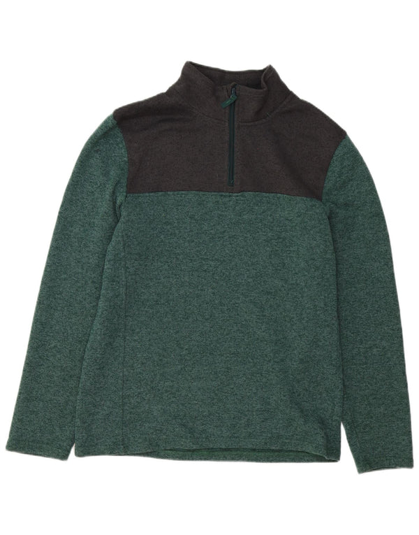 Mountain Warehouse Mens Zip Neck Sweatshirt Jumper XL Green Colourblock