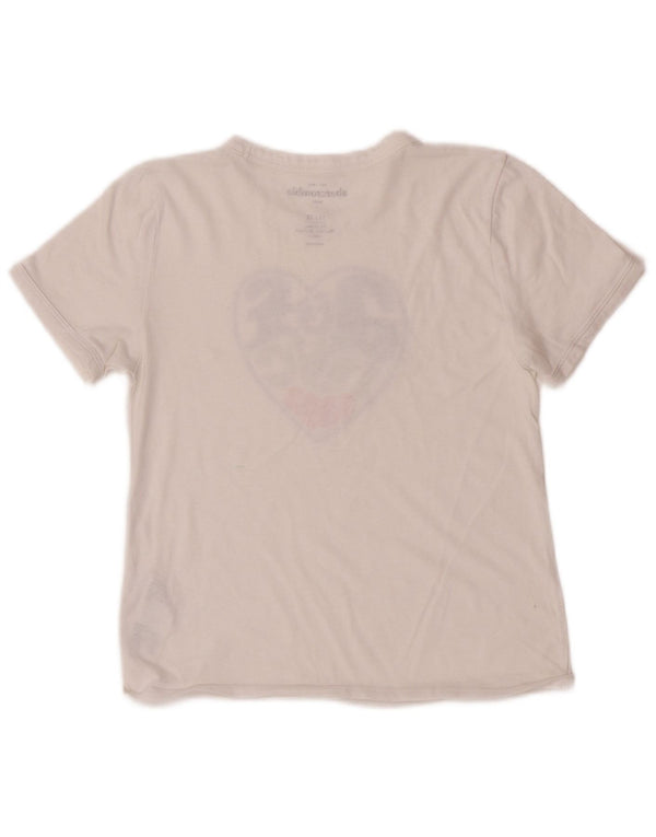 Abercrombie & Fitch Girls Graphic T-Shirt Top 11-12 Years White Cotton