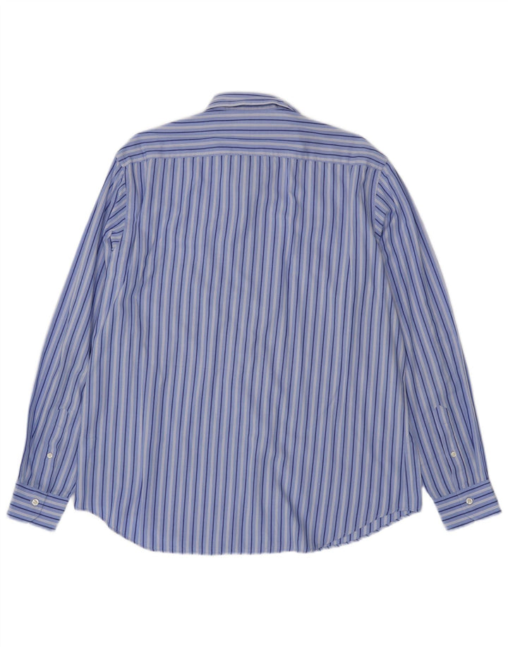 CARRERA Mens Shirt XL Blue Pinstripe Cotton