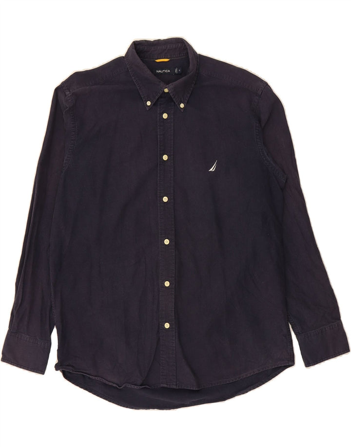 NAUTICA Mens Shirt Medium Navy Blue Cotton Vintage Nautica and Second-Hand Nautica from Messina Hembry 